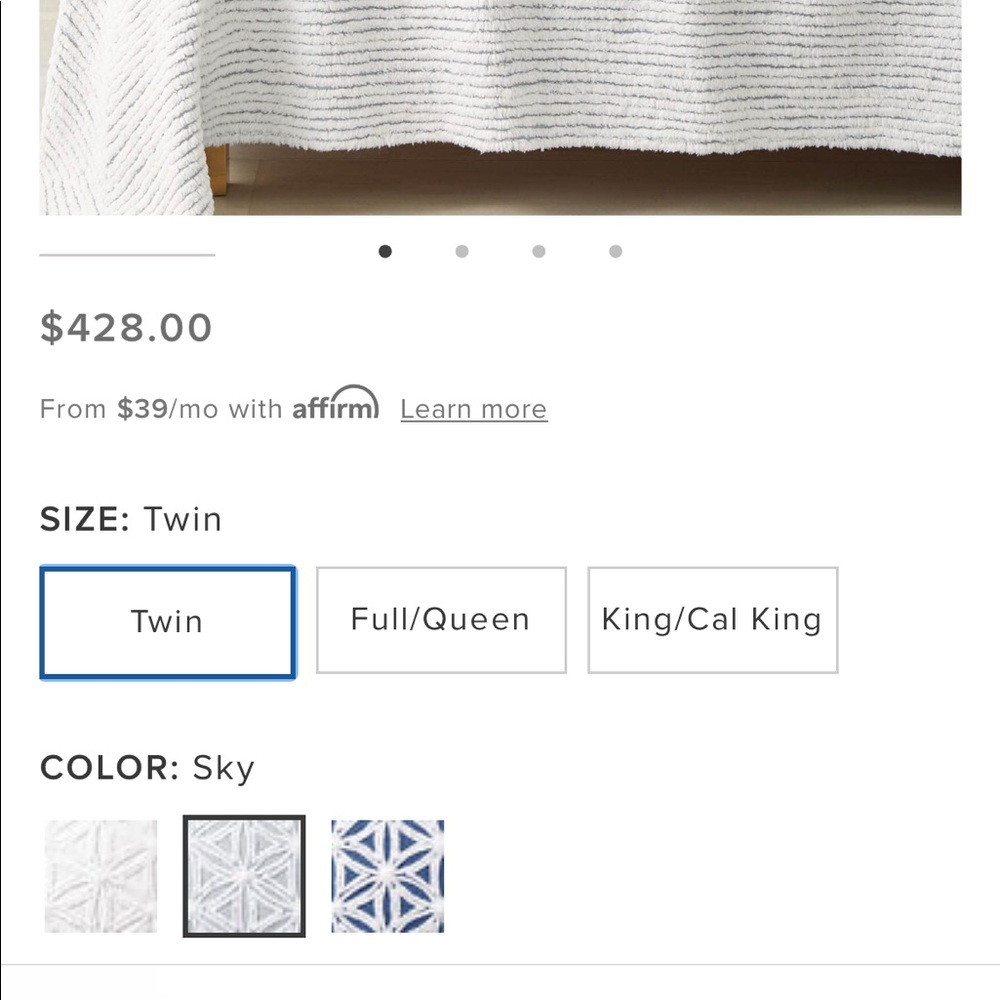 New In Package Serena  & Lily Marion Bedspread in Sky - Picture 7 of 9